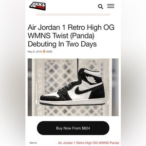 Air Jordan 1 High Twist Panda